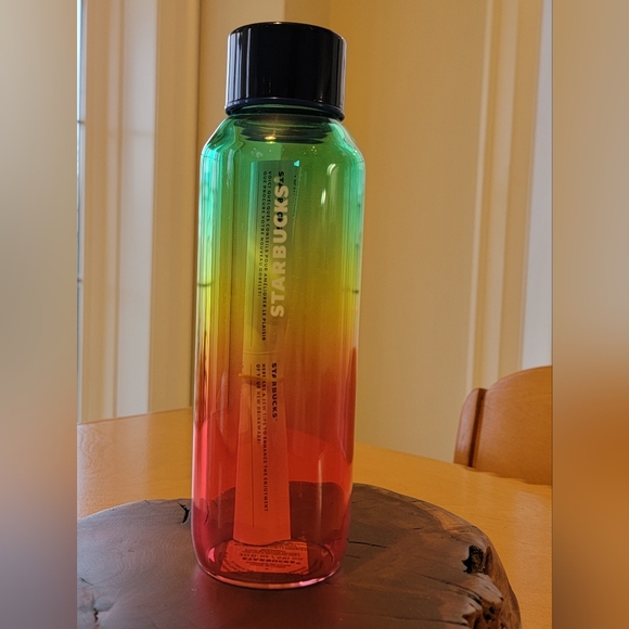 Starbucks Transparent Rainbow Ombre Glass Waterbottle 20oz - Picture 2 of 4